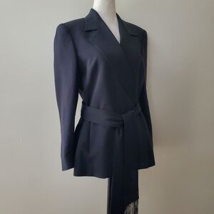 Escada Silk Embellished Fringe Blazer